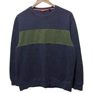 plain blank Navy blue green color blocked horizontal stripe Izod logo Sweatshirt